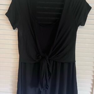 Savi Mom Black Tie-Front Blouse
